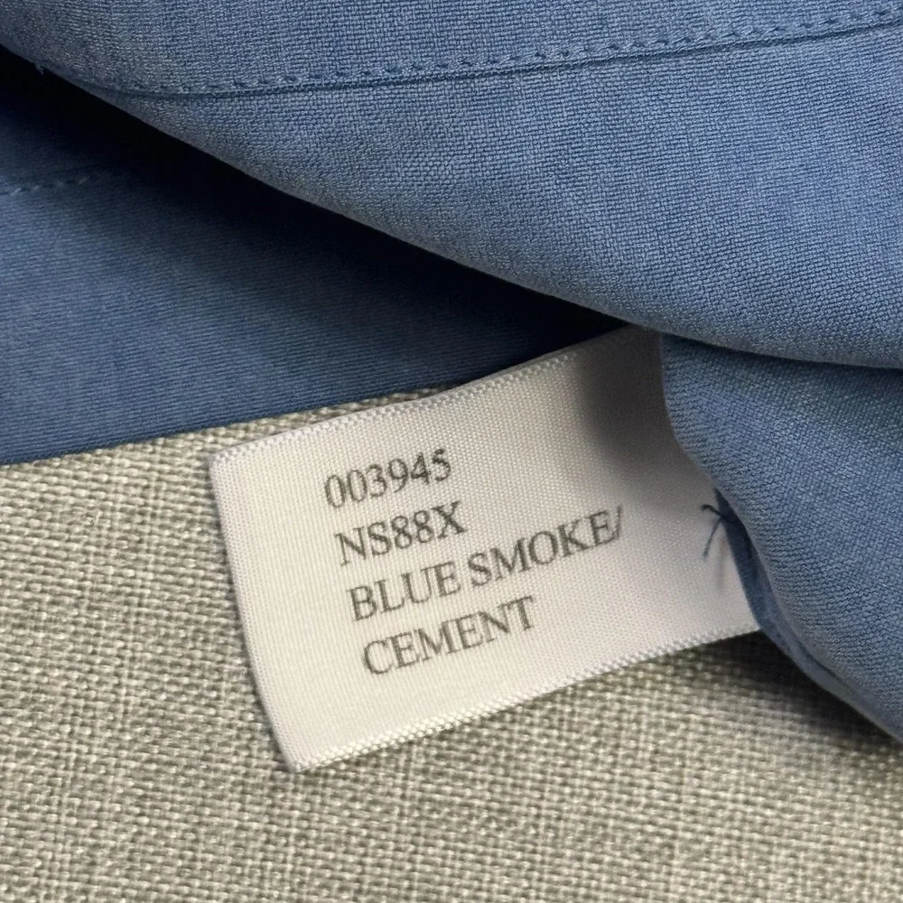 Nat Nast Button-Up Shirt Mens XL Blue Colorblock Silk Short Sleeve Relaxed Fit